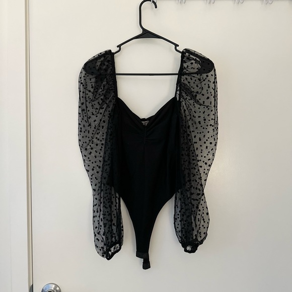 ASOS Polka Dot Puffy Sleeve Body Suit - Picture 4 of 5